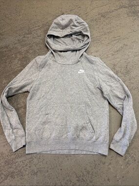 Nike Gray Sportswear Club Fleece Funnel Neck Hoodie